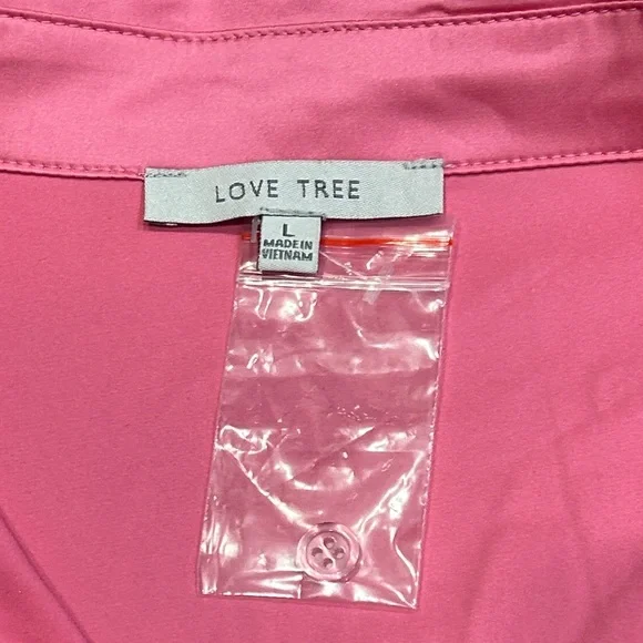 NWOT-Love Tree Vibrant Pink Shirt - Picture 2 of 9